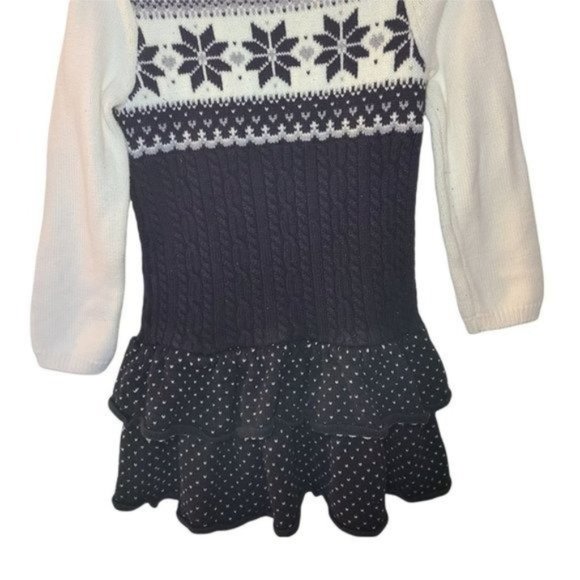 Gymboree Joyful Holiday Fair Isle Sweater Dress Black White Size 6 Years Girls C - Picture 3 of 7